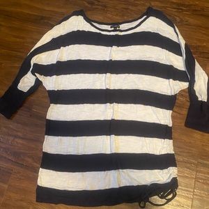 Express navy and white striped, lightweight sweater, size large